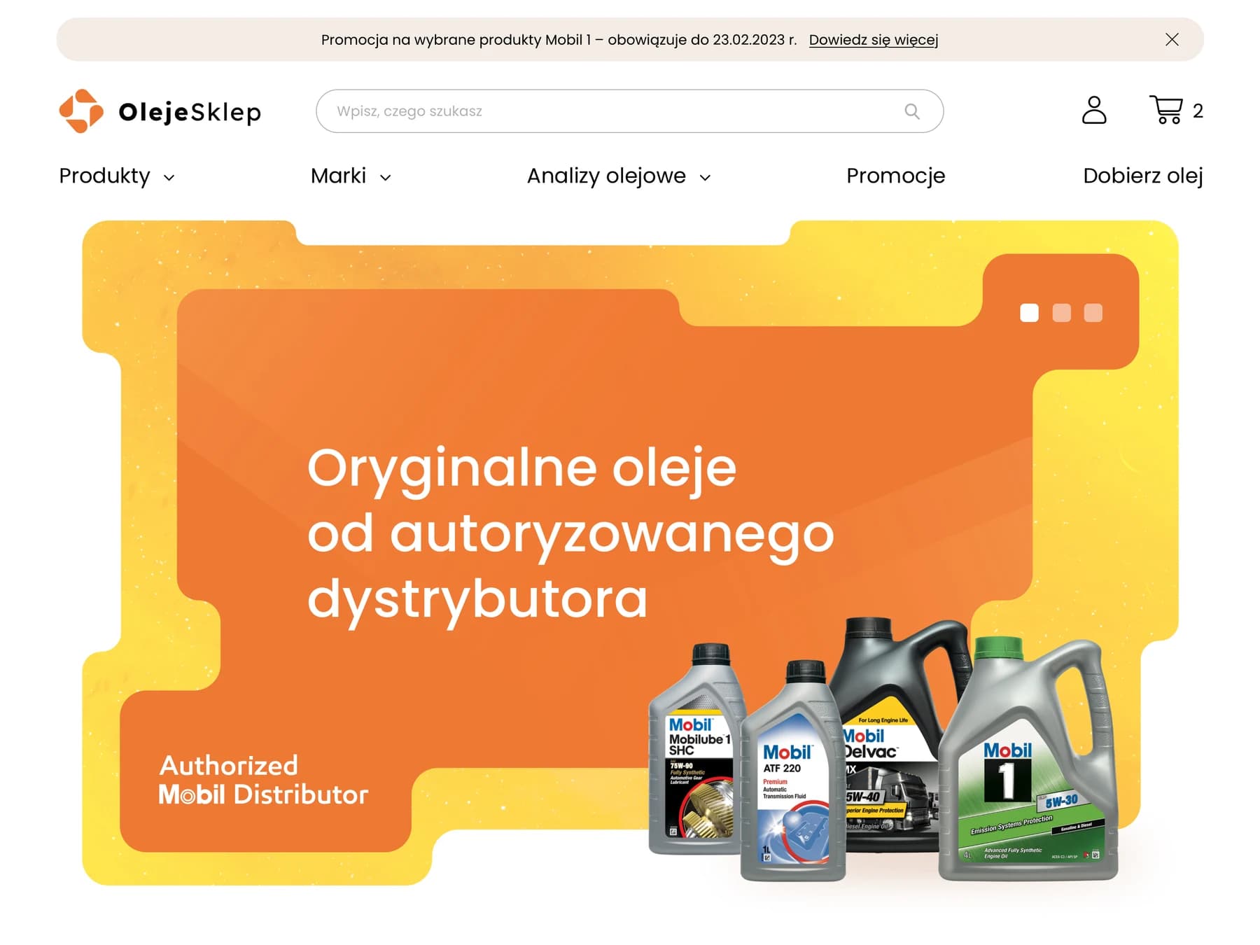 Strona główna sklepu Oleje Sklep z ofertą olejów Mobil